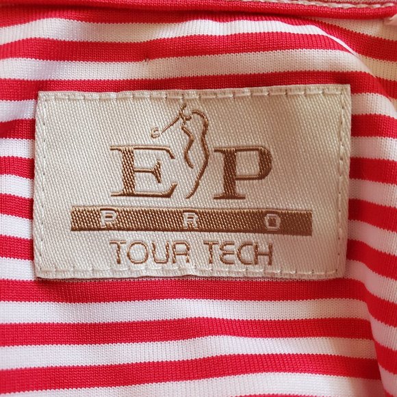 EP Pro Tour Tech Sleeveless Women's Golf Shirt Red and White Stripes Size M - Picture 10 of 12